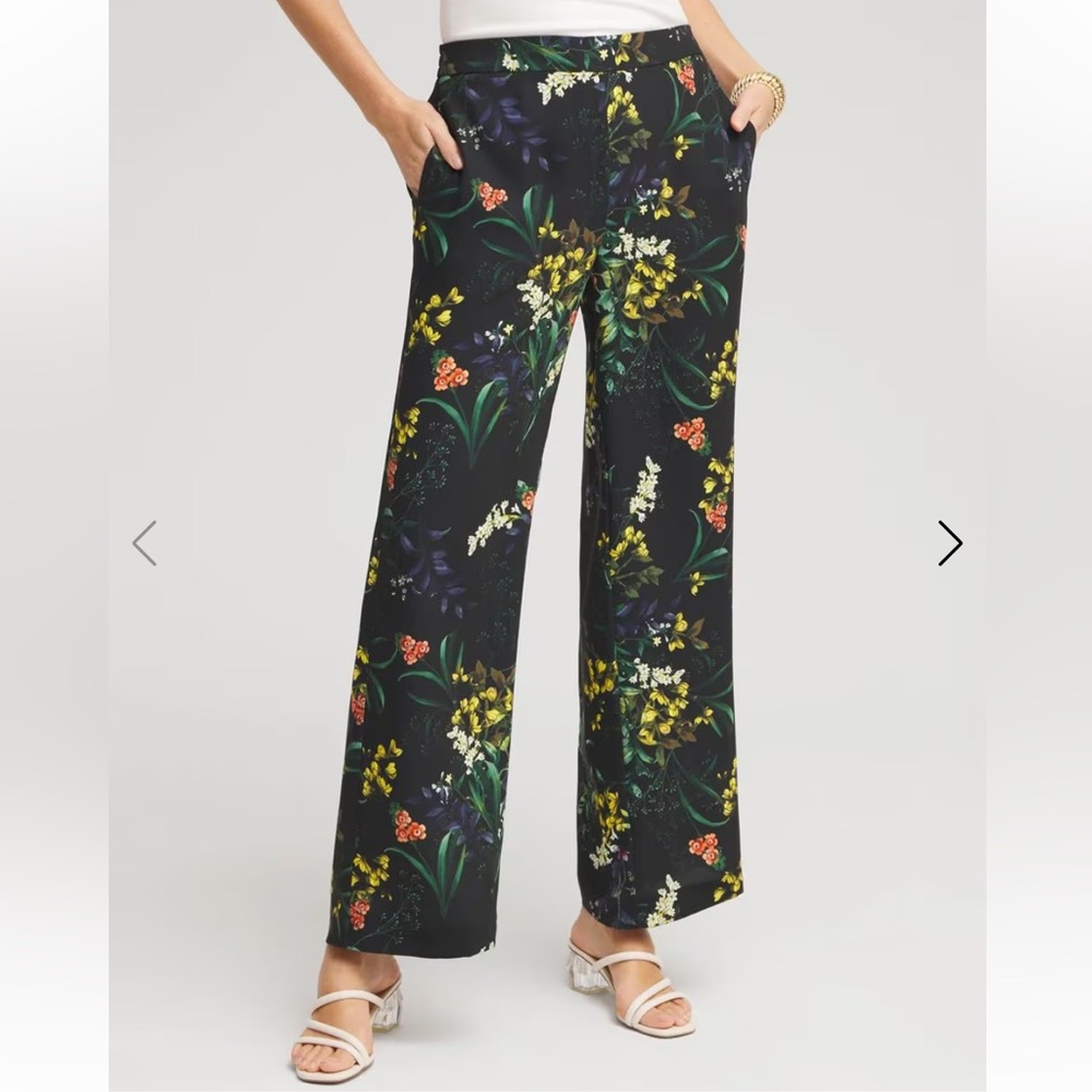 Floral Wide Leg Soft Pants Chico’s 1.5 (10)